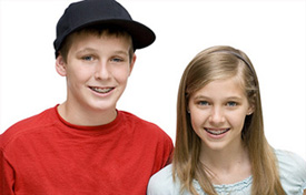 photo of boy and girl smiling